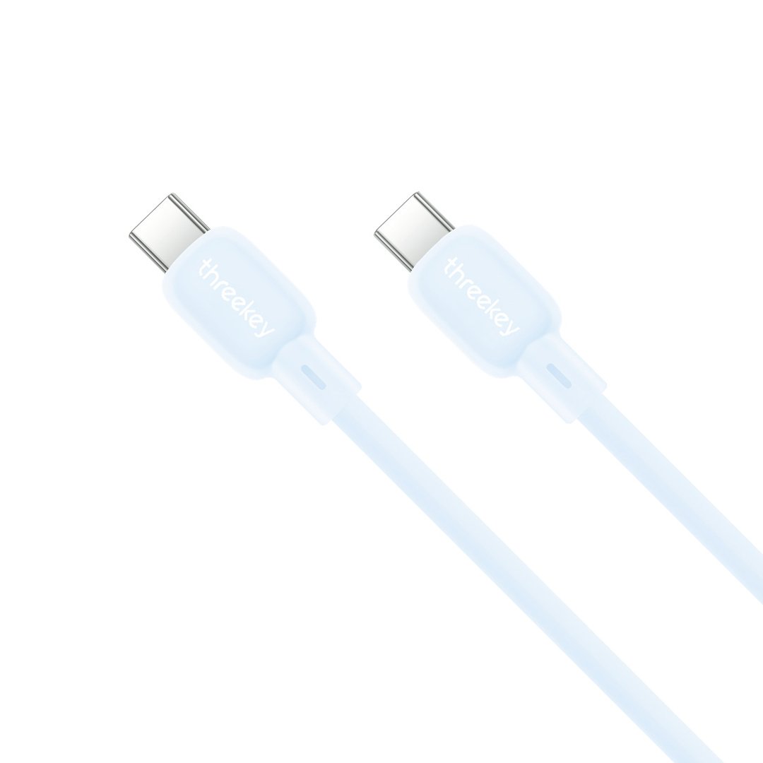 ThreeKey TK-NB09 Καλώδια Σιλικόνης Type-C σε Type-C 60W Μπλε (16.005.0370)
