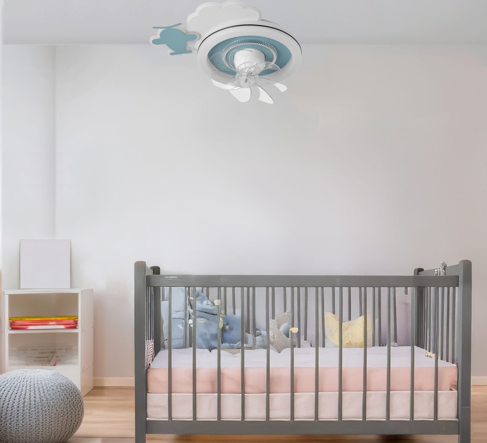 ΑΝΕΜΙΣΤΗΡΑΣ ΟΡΟΦΗΣ ΠΑΙΔΙΚΟΣ ΑΕΡΟΠΛΑΝΑΚΙ ΜΠΛΕ 15W ΜΕ LED ΦΩΣ 65W ΚΑΙ ΚΟΝΤΡΟΛ (300-25056) - Image 3