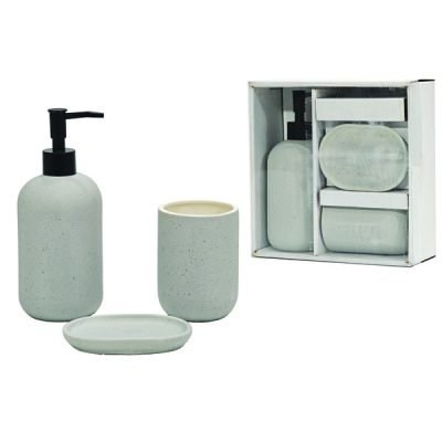 Σετ μπάνιου 3 τεμαχίων κεραμικό γκρι [77658602]