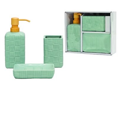 Σετ μπάνιου 3 τεμαχίων κεραμικό σιέλ [77706923]