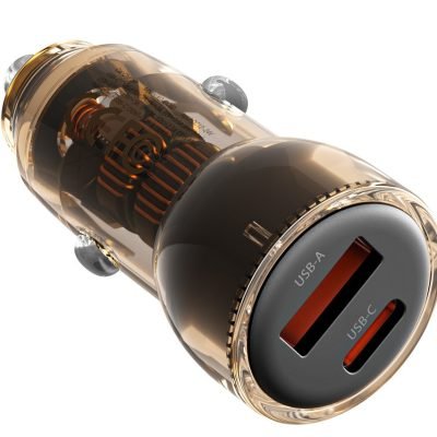 XO CC60 Smart Διαφανής Φορτιστής Αυτοκινήτου A30W+C30W/Ταυτόχρονη 60W Καφέ (16.006.0272)