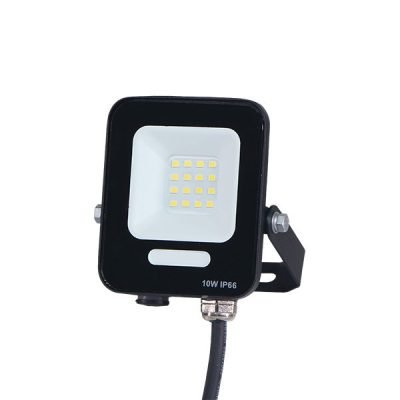 ΠΡΟΒΟΛΕΑΣ LED 10W SMD ΜΑΥΡΟΣ IP66 4000K PLUS 60cm ΚΑΛΩΔΙΟ (147-69801)