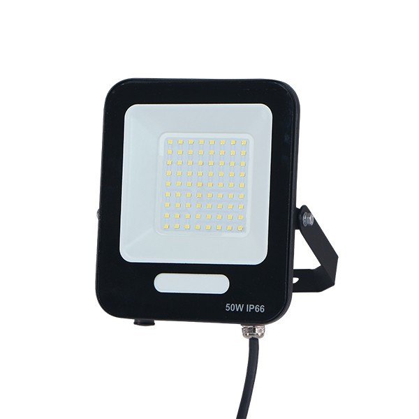 ΠΡΟΒΟΛΕΑΣ LED 50W SMD ΜΑΥΡΟΣ IP66 4000K PLUS 60cm ΚΑΛΩΔΙΟ (147-69807)