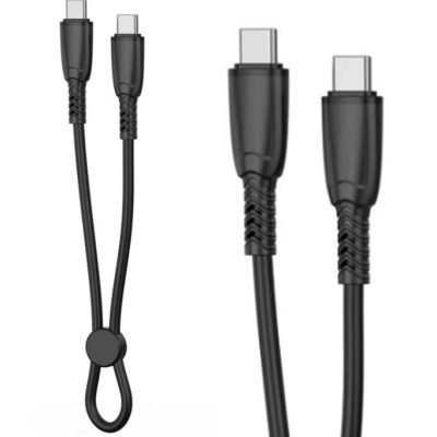 XO NB-Q248B Κοντό Καλώδιο Φόρτισης & Data 60W από Type-C σε Type-C 25cm Suluo Series Μαύρο (16.005.0253)