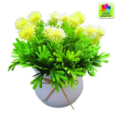 Γλαστράκι πλαστικό με λουλούδια 17cm [10801111]