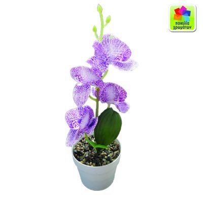 Γλαστράκι πλαστικό με λουλούδια 30cm [10801112]