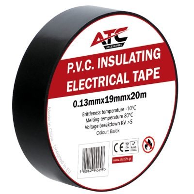 ATC Μονωτική Ταινία PVC Μαύρο 0.13mmx19mmx20m (20.007.0001)