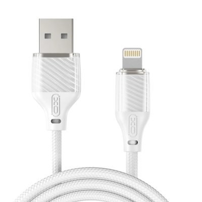 XO NB291 Καλώδιο Φόρτισης & Μεταφοράς Δεδομένων Lightning Braided 6A Λευκό (16.005.0379)
