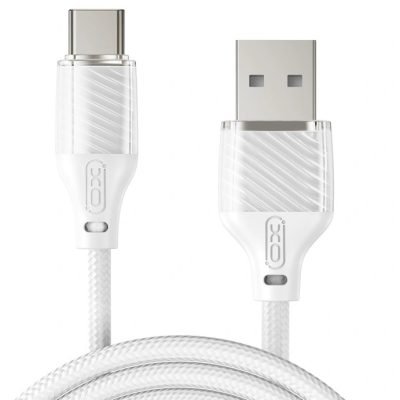 XO NB291 Καλώδιο Φόρτισης & Μεταφοράς Δεδομένων Type-C Braided 6A Λευκό (16.005.0377)