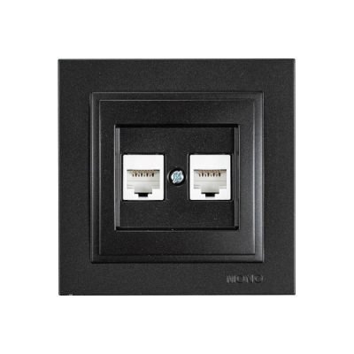 ΠΡΙΖΑ DATA CAT 6 RJ 45 ΔΙΠΛΗ ΜΑΥΡΟ (152-10341)