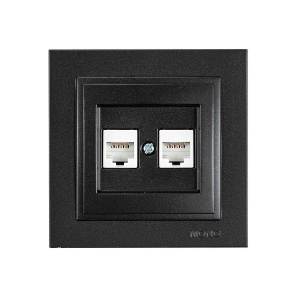 ΠΡΙΖΑ DATA CAT 6 RJ 45 ΔΙΠΛΗ ΜΑΥΡΟ (152-10341)