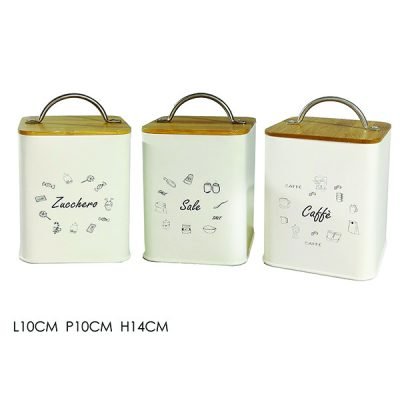 Τσίγκινο βάζο με μπαμπού καπάκι για καφέ-ζάχαρη-αλάτι [77533344]