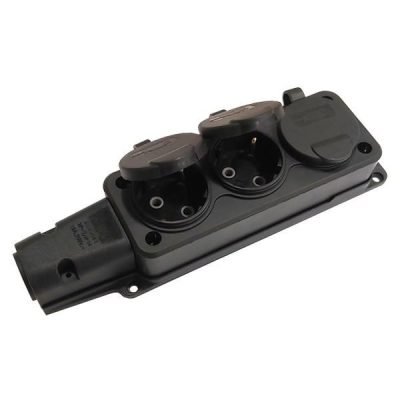 ΠΟΛΥΠΡΙΖΟ ΚΑΟΥΤΣΟΥΚ 3 ΘΕΣΕΩΝ ΣΚΕΤΟ 16A IP44 ΜΑΥΡΟ (147-16204)