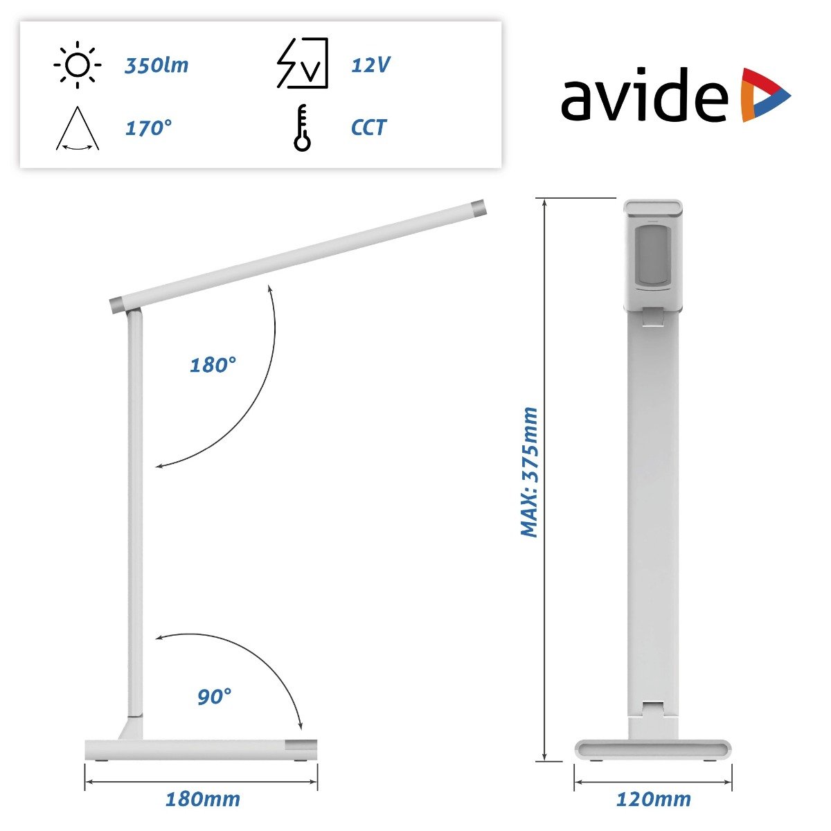 Avide LED Φωτιστικό Γραφείου Scott Άσπρο12W (15.001.0700) - Image 4