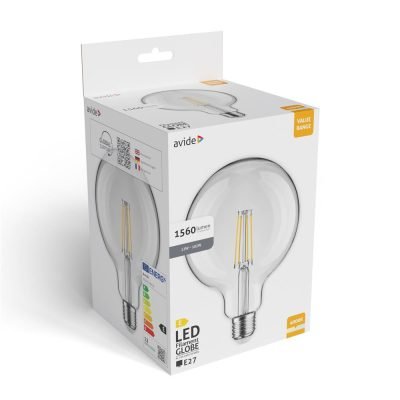 Avide Value LED G125 Filament Σφαιρική E27 12W NW 4000K (15.001.2131)
