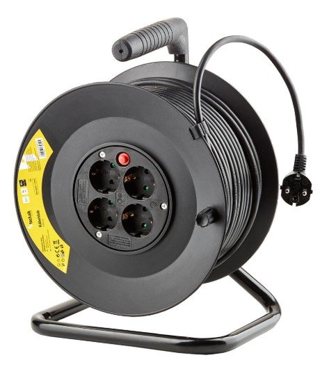 Technik Professional Στροφείο 4 Θέσεων 50m 1,5mm2 Μαύρο (41.003.0002)