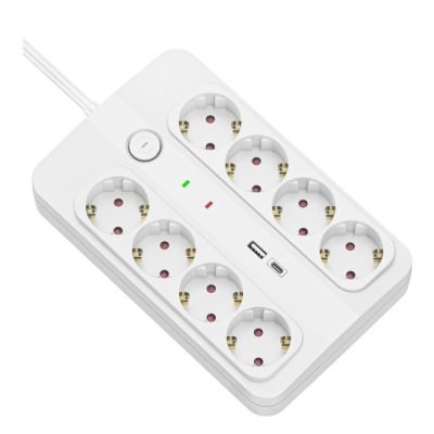 Technik Πολύπριζο 8 Θέσεων 1,5m (1,5mm2) + USB-A-C+ Surge + Διακόπτης 16A (41.001.0017)