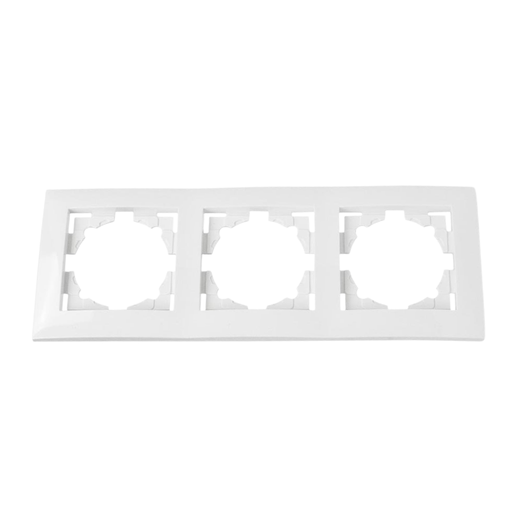 Entac Arnold Πλαίσιο Τοίχου Διακόπτη - Πρίζας 3 Θέσεων Οριζοντίως Λευκό (15.005.0277)