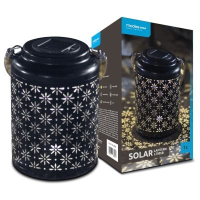 Modee Lighting LED Ηλιακό Φαναράκι Κήπου LT005B (H26x17x17cm) Μαύρο (40.002.0023)