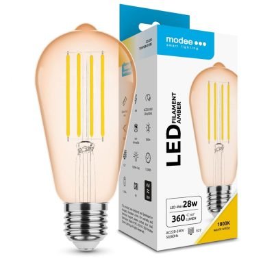 Modee Lighting Λαμπτήρας LED Filament Amber ST64 4W E27 320° 1800K (320 lumen) (40.001.0022)
