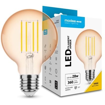 Modee Lighting LED Σφαιρική Λάμπα Filament Amber G80 4W E27 320° 1800K (360 lumen) (40.001.0018)