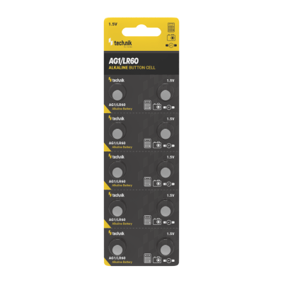 Technik Αλκαλικές Μπαταρίες Κουμπιά Platinum AG1 / LR60 / 164 / 364 1.5V B10 (01.005.0147)