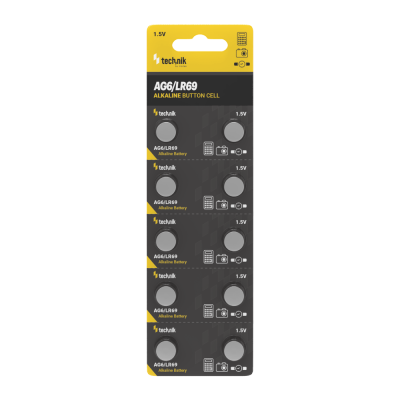 Technik Αλκαλική Μπαταρία Κουμπί Platinum AG6 / LR69 / 171 / 371 1.5V B10 (01.005.0155)