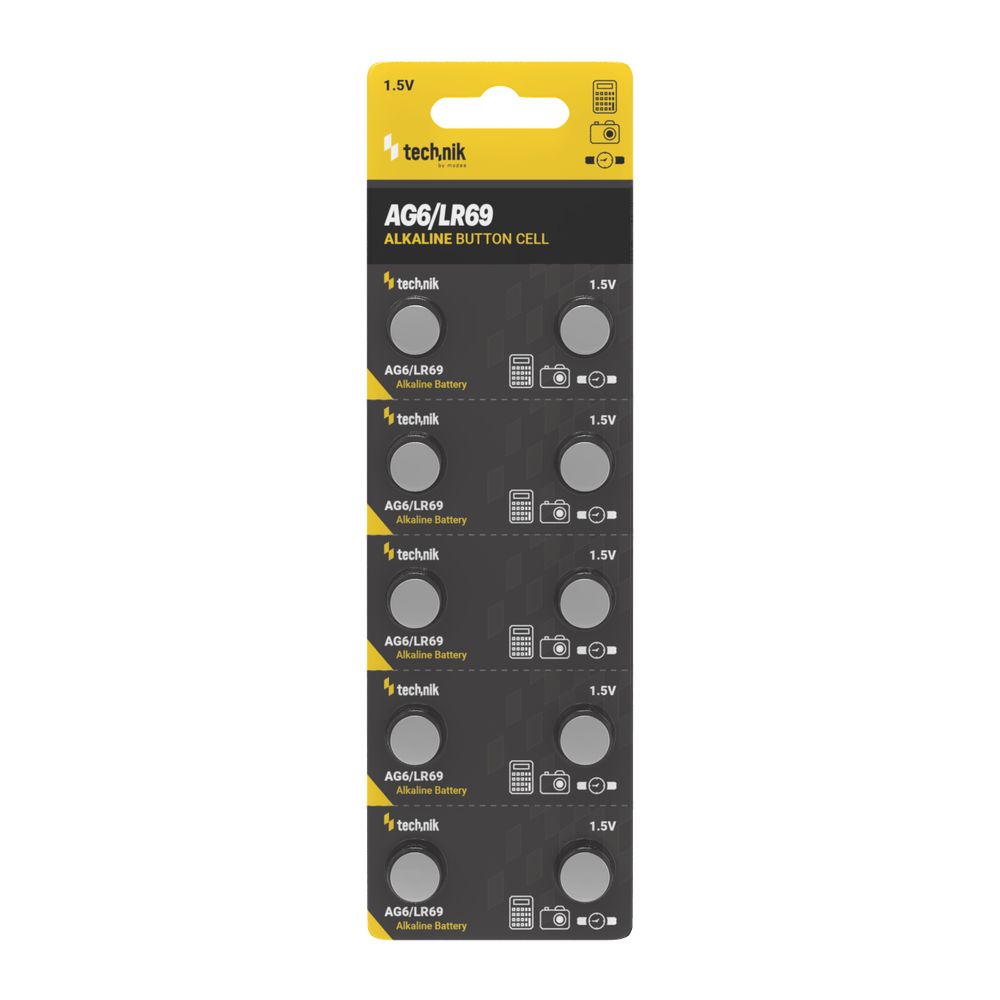 Technik Αλκαλική Μπαταρία Κουμπί Platinum AG6 / LR69 / 171 / 371 1.5V B10 (01.005.0155)