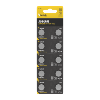 Technik Αλκαλικές Μπαταρίες Κουμπιά Platinum AG8 / LR55 / 191 / 391 1.5V B10 (01.005.0157)