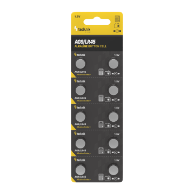Technik Αλκαλικές Μπαταρίες Κουμπί Platinum AG9 / LR45 / 194 / 394 1.5V B10 (01.005.0158)