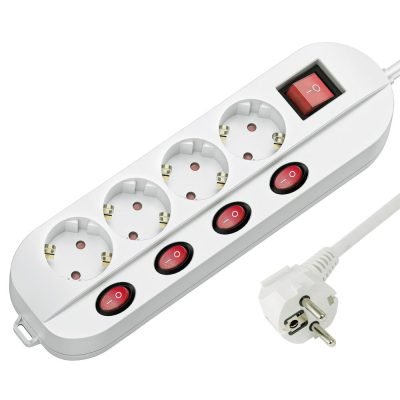 Technik Επαγγελματικό Πολύπριζο 4 Θέσεων με Καλώδιο 1,5m (1,5mm2) και 4+1 Διακόπτες 16A (41.001.0027)