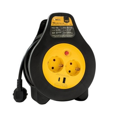 Technik Professional Στροφείο 2 Θέσεων +1 x USB-A +1 x USB-C 10m 1,5mm2 16A (41.003.0004)