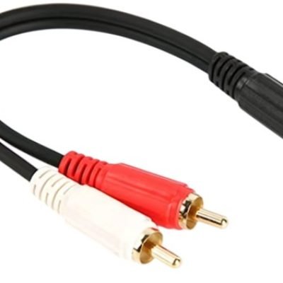 Καλώδιο 1RCA Θηλ. σε 2RCA Αρσ. GOLD 0.25m (02.008.0063)