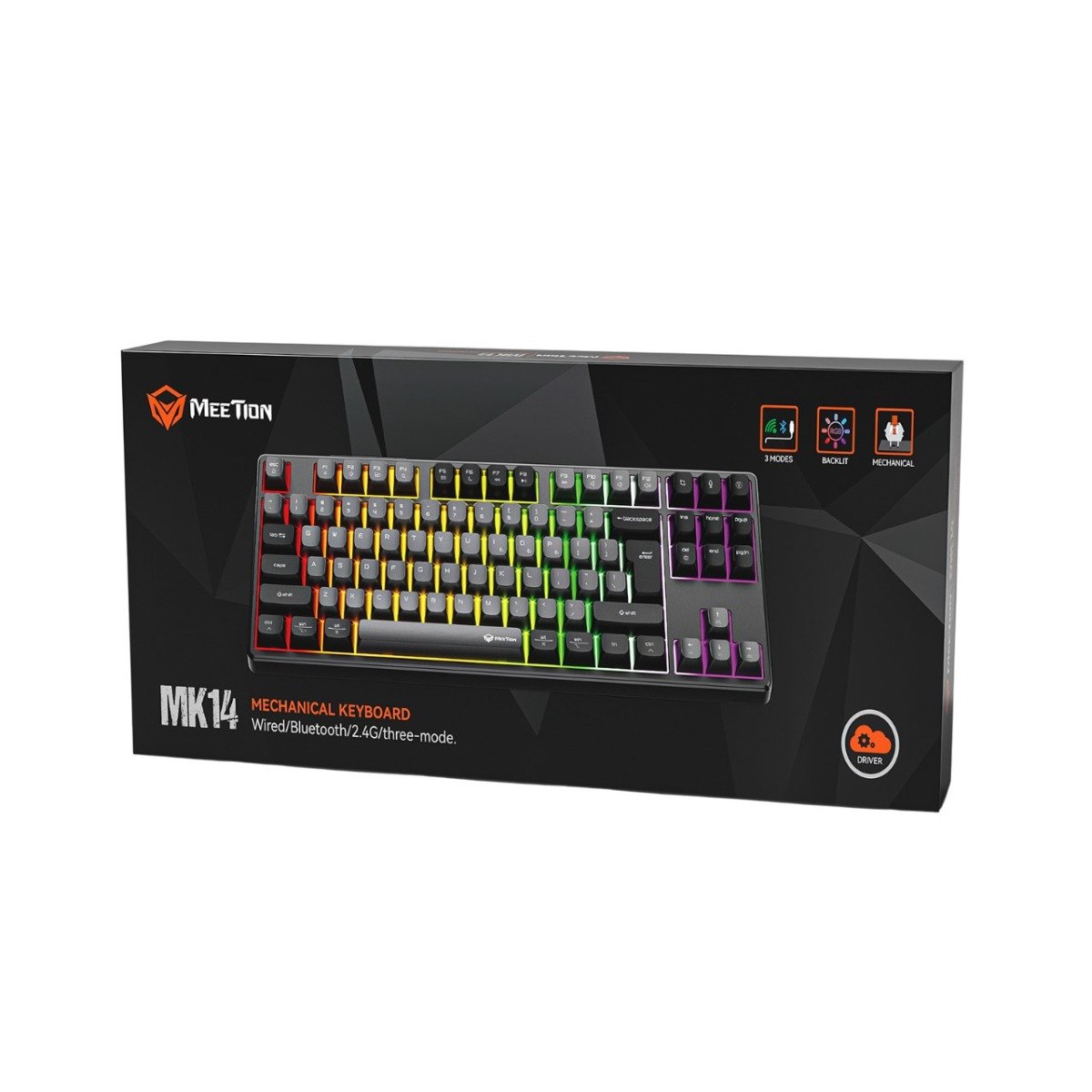 Meetion MT-MK14 Μηχανικό Πληκτρολόγιο Gaming Ενσύρματο & Ασύρματο με Bluetooth και 2.4G RGB Μαύρο US (17.005.0024) - Image 10