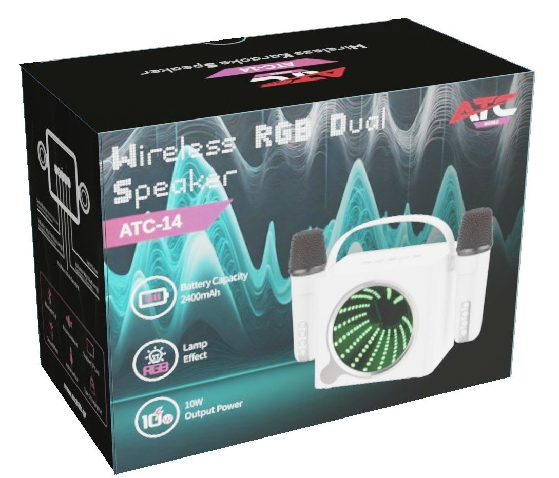 ATC-14 Ασύρματο Ηχείο Καραόκε με 2 Μικρόφωνα RGB (20.001.0016) - Image 2