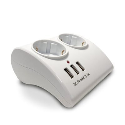 Technik Επαγγελματικό Πολύπριζο 2 Θέσεων με Καλώδιο 1,5m (1,5mm2) & 3 Θύρες USB 16A (41.001.0034)