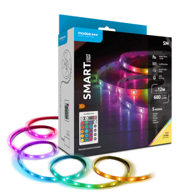 Modee Smart Ταινία LED 12W IP20 2700K & RGB 680lm με Τηλεχειριστήριο 5m (40.005.0007)