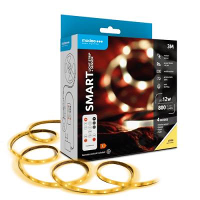 Modee Smart Ταινία LED 12W IP20 με Τηλεχειριστήριο & Αισθητήρα 2700K 800lm 3m (40.005.0006)