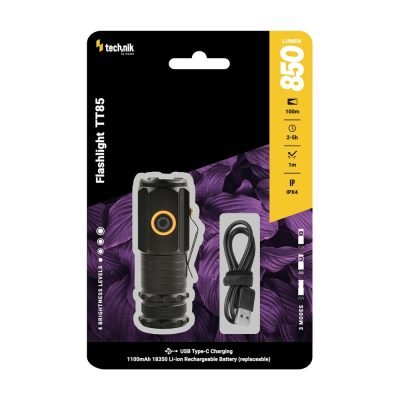 Technik Φακός Επαναφορτιζόμενος TT85 3xP35 LED 850lm (1×18350 1100mAh) (01.011.0046)