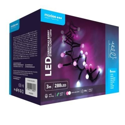 Modee Χριστουγεννιάτικα Λαμπάκια LED Τύπου Berry με Τροφοδοτικό (288LED/3m) Πολύχρωμο (40.004.0016)
