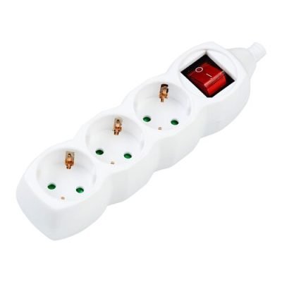 Technik Πολύπριζο 3 Θέσεων Χωρίς Καλώδιο με Διακόπτη 16A Λευκό (41.001.0029)