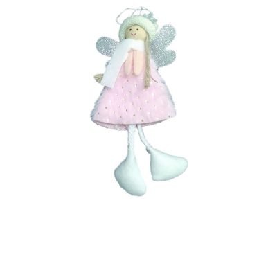 Χριστουγεννιάτικο κρεμαστό αγγελάκι ροζ [00000113]