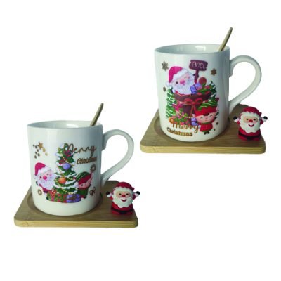 Χριστουγεννιάτικη κούπα με βάση κ κουταλάκι [00001925]