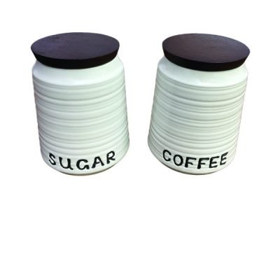 Σετ 2 κεραμικά βάζα για καφέ-ζάχαρη [00402694]