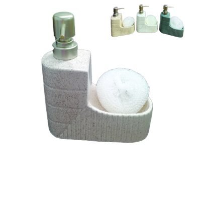 Αντλία κρεμοσάπουνου κεραμική με θήκη για σφουγγάρι [00402695]
