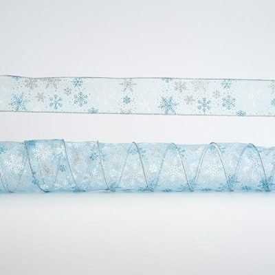 ΚΟΡΔΕΛΑ ΔΙΑΦΑΝΗ ΜΕ ΑΣΗΜΙ ΚΑΙ ΜΠΛΕ ΧΙΟΝΟΝΙΦΑΔΕΣ, 6,35cm, 10Y (600-44971)