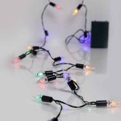 ΣΕΙΡΑ, 20 LED 5mm, VINTAGE ΔΙΑΚΟΣΜΗΤΙΚO 1.2cm, ΜΠΑΤΑΡΙΑΣ 3xΑΑ, ΧΡΟΝΟΔΙΑΚΟΠΤΗ, ΠΡΑΣΙΝΟ PVC ΚΑΛΩΔΙΟ, ΧΡΩΜΑΤΙΣΤΟ LED ANA 10cm, ΠΡΟΕΚΤΑΣΗ ΠΑΡΟΧΗΣ 30cm, IP20 (600-03347)