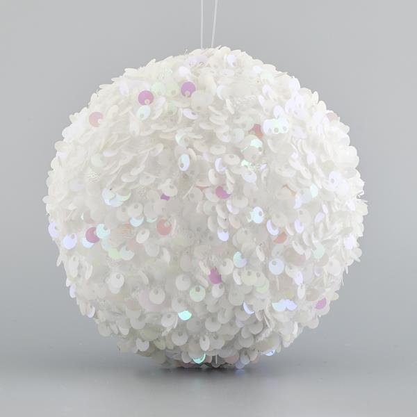 ΜΠΑΛΑ ΛΕΥΚΗ ΜΕ ΠΟΥΛΙΕΣ, 10cm (600-43950)