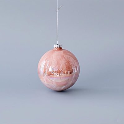 ΓΥΑΛΙΝΗ ΜΠΑΛΑ, ΡΟΖ, ΣΕΤ 4ΤΜΧ, 10cm (600-45098)