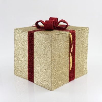 ΚΟΥΤΙ ΔΩΡΟΥ ΥΦΑΣΜΑΤΙΝΟ, ΧΡΥΣΟ ΜΕ ΚΟΚΚΙΝΗ ΚΟΡΔΕΛΑ, 50cm (600-40838)